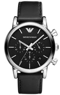  Shop Authentic Emporio Armani Classic Chronograph Black Dial Black Leather Strap Watch For Men - AR1733 - Luxxuri