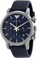  Shop Authentic Emporio Armani Luigi Chronograph Blue Dial Black Leather Strap Watch For Men - AR1736 - Luxxuri