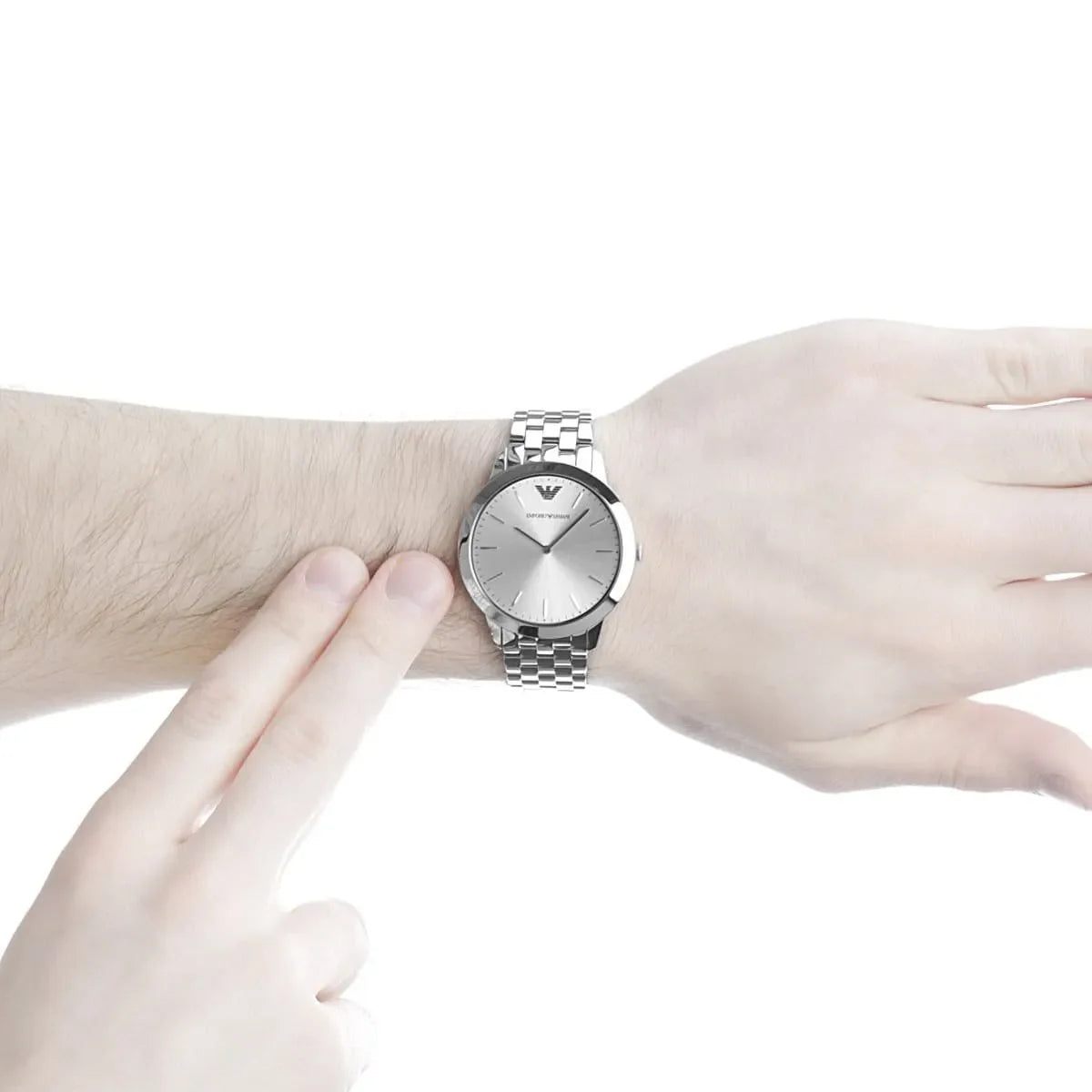  Shop Authentic Emporio Armani Classic Quartz Silver Dial Silver Steel Strap Watch For Men - AR1745 - Luxxuri