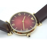  Shop Authentic Emporio Armani Gianni T Bar Burgundy Dial Burgundy Leather Strap Watch For Women - AR1757 - Luxxuri