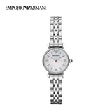  Shop Authentic Emporio Armani Gianni T Bar Mother of Pearl Dial Silver Steel Strap Watch For Women - AR1688 - Luxxuri