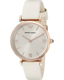  Shop Authentic Emporio Armani Gianni T Bar Light Brown Dial White Leather Strap Watch For Women - AR1769 - Luxxuri