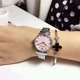  Shop Authentic Emporio Armani Classic Gianni T Bar Crystals Pink Dial Silver Steel Strap Watch For Women - AR1781 - Luxxuri