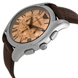  Shop Authentic Emporio Armani Valente Chronograph Brown Dial Brown Leather Strap Watch For Men - AR1785 - Luxxuri