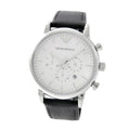  Shop Authentic Emporio Armani Classic Quartz Chronograph White Dial Black Leather Strap Watch For Men - AR1807 - Luxxuri