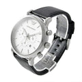  Shop Authentic Emporio Armani Classic Quartz Chronograph White Dial Black Leather Strap Watch For Men - AR1807 - Luxxuri