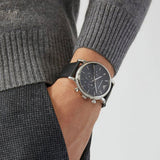  Shop Authentic Emporio Armani Luigi Chronograph Black Dial Black Leather Watch For Men - AR1828 - Luxxuri