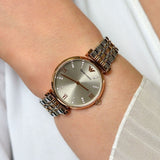  Shop Authentic Emporio Armani Gianni T Bar Grey Dial Two Tone Steel Strap Watch For Women - AR1840 - Luxxuri