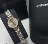  Shop Authentic Emporio Armani Gianni T Bar Grey Dial Two Tone Steel Strap Watch For Women - AR1841 - Luxxuri