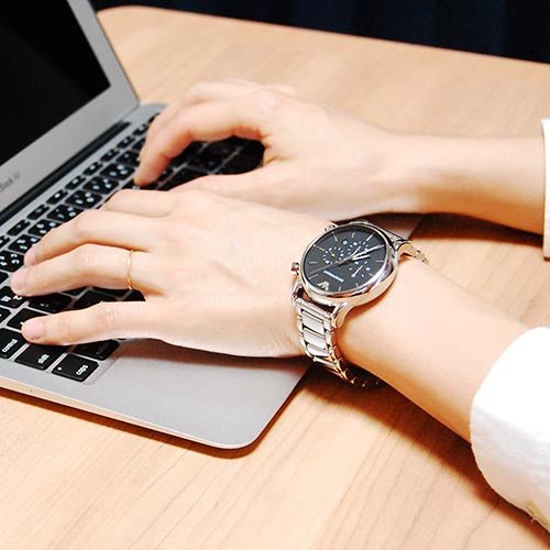  Shop Authentic Emporio Armani Chronograph Black Dial Silver Steel Strap Watch For Men - AR1853 - Luxxuri