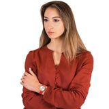  Shop Authentic Emporio Armani Gianni T Bar Silver Dial Red Leather Strap Watch For Women - AR1876 - Luxxuri