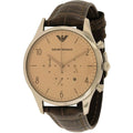  Shop Authentic Emporio Armani Classic Chronograph Cream Dial Brown Leather Strap Watch For Men - AR1878 - Luxxuri