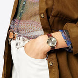  Shop Authentic Emporio Armani Gianni T Bar Beige Dial Brown Leather Strap Watch For Women - AR1883 - Luxxuri