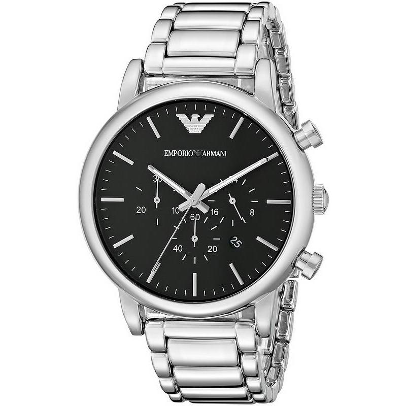  Shop Authentic Emporio Armani Luigi Black Dial Silver Steel Strap Watch For Men - AR1894 - Luxxuri