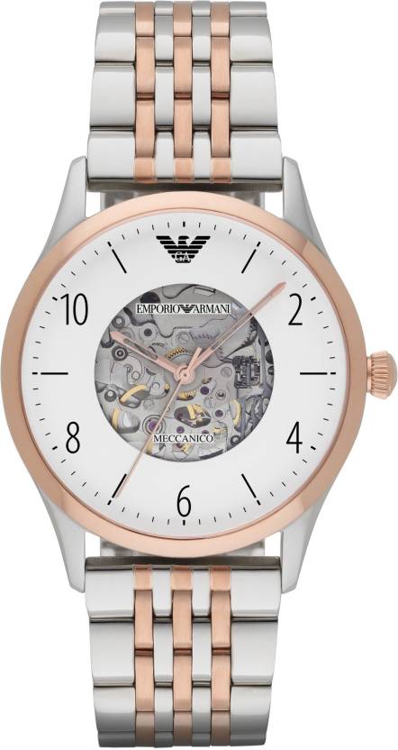  Shop Authentic Emporio Armani Meccanico White Dial Two Tone Steel Strap Watch For Men - AR1921 - Luxxuri