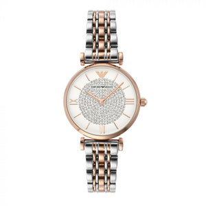  Shop Authentic Emporio Armani Gianni T Bar White Dial Two Tone Steel Strap Watch For Women - AR1926 - Luxxuri