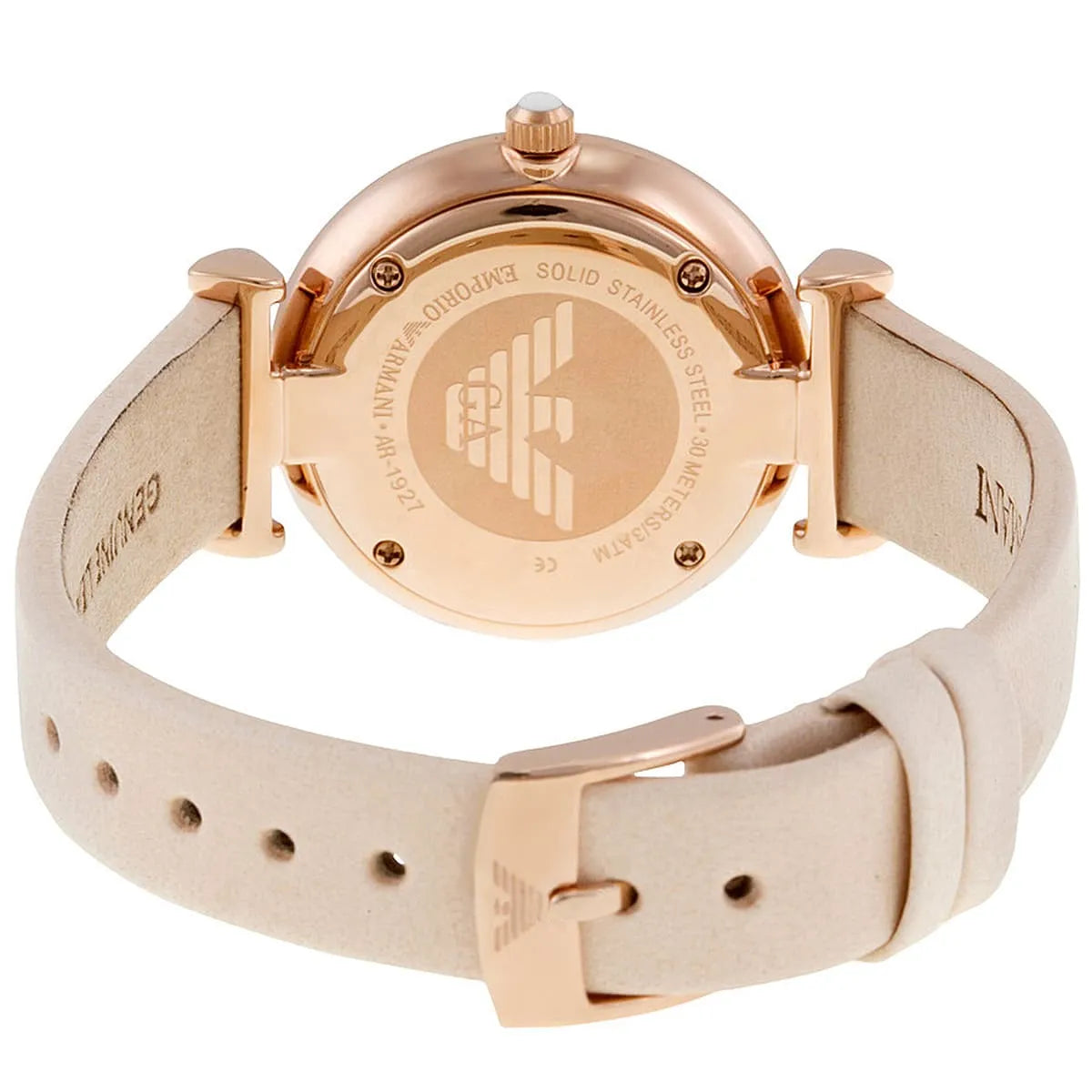  Shop Authentic Emporio Armani Gianni T Bar Quartz White Dial Beige Leather Strap Watch For Women - AR1927 - Luxxuri