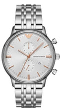  Shop Authentic Emporio Armani Chonograph SIlver Dial Silver Steel Strap Watch For Men - AR1933 - Luxxuri