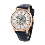  Shop Authentic Emporio Armani Meccanico Automatic White Dial Blue Leather Strap Watch For Men - AR1947 - Luxxuri