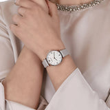  Shop Authentic Emporio Armani Gianni T Bar Quartz Mother of Pearl Dial White Leather Strap Watch For Women - AR1965 - Luxxuri