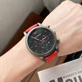  Shop Authentic Emporio Armani Luigi Chronograph Black Dial Red Leather Strap Watch For Men - AR1971 - Luxxuri