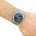  Shop Authentic Emporio Armani Luigi Chronograph Quartz Blue Dial Silver Steel Strap Watch For Men - AR1974 - Luxxuri