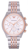  Shop Authentic Emporio Armani Zeta Chronograph Quartz White Dial Two Tone Steel Strap Watch For Men - AR1998 - Luxxuri