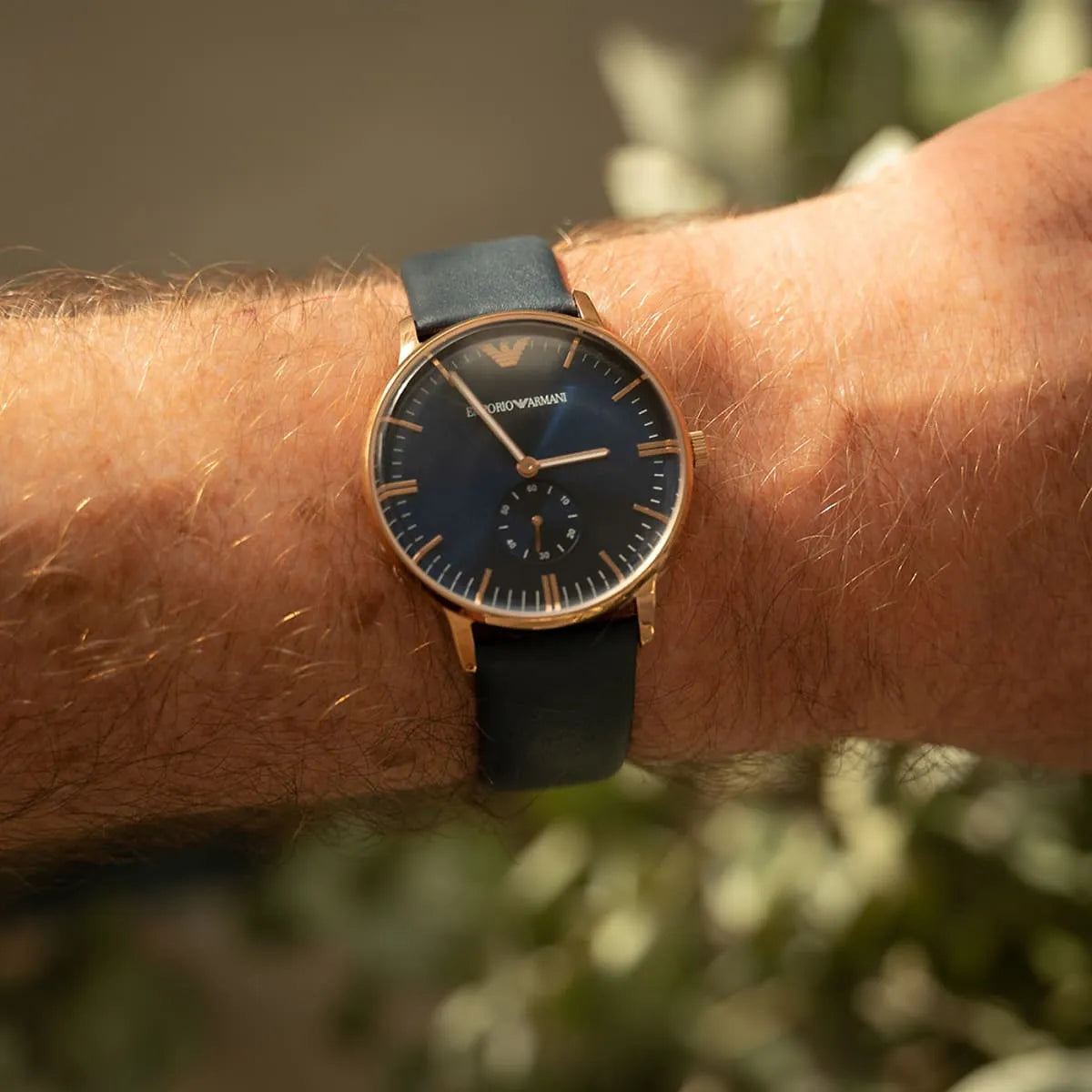  Shop Authentic Emporio Armani Classic Quartz Blue Dial Blue Leather Strap Watch For Men  - AR2071 - Luxxuri