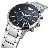  Shop Authentic Emporio Armani Sportivo Chronograph Black Dial Silver Steel Strap Watch For Men - AR2460 - Luxxuri