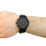  Shop Authentic Emporio Armani Sportivo Chronograph Black Dial Black Leather Strap Watch For Men - AR2461 - Luxxuri