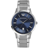  Shop Authentic Emporio Armani Renato Blue Dial Silver Steel Strap Watch For Men - AR2477 - Luxxuri