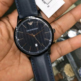  Shop Authentic Emporio Armani Renato Blue Dial Blue Leather Strap Watch For Men - AR2479 - Luxxuri