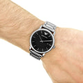  Shop Authentic Emporio Armani Luigi Quartz Black Dial Silver Steel Strap Watch For Men - AR2499 - Luxxuri