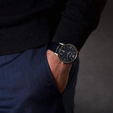  Shop Authentic Emporio Armani Renato Analog Blue Dial Black Leather Strap Watch For Men - AR2506 - Luxxuri