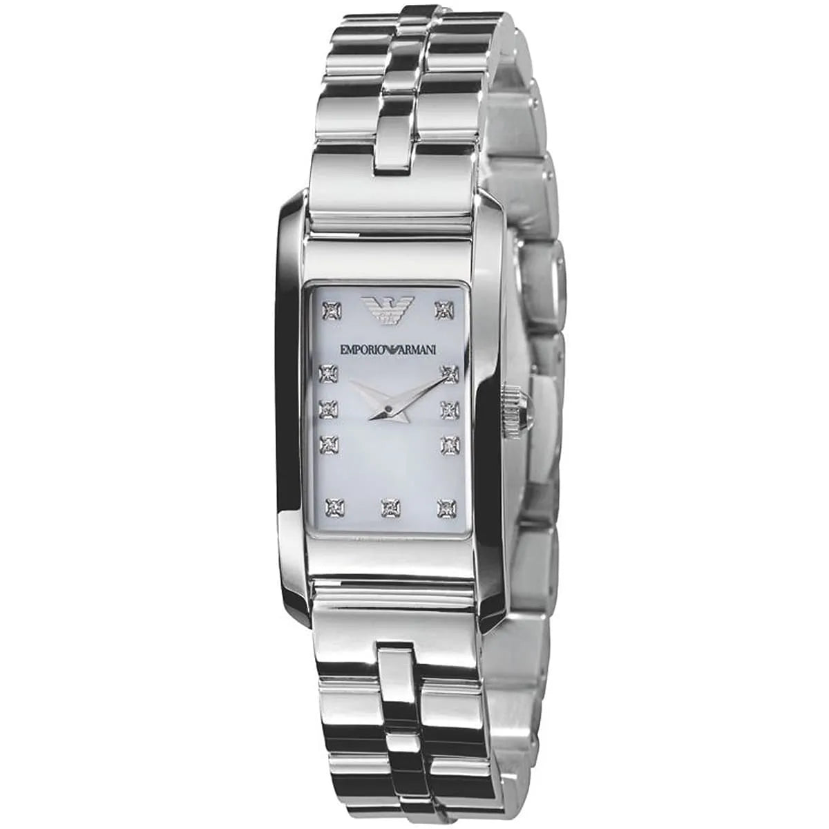 Emporio Armani Donna Mother Of Pearl White Dial Silver Steel Strap Watch for Women - AR3167