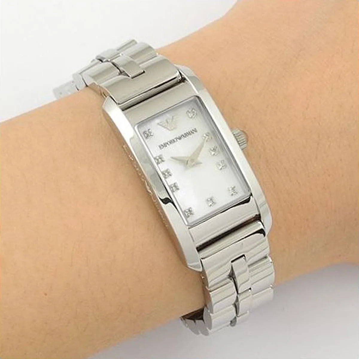  Shop Authentic Emporio Armani Donna Mother Of Pearl White Dial Silver Steel Strap Watch for Women - AR3167 - Luxxuri