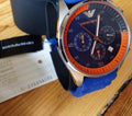  Shop Authentic Emporio Armani Chronograph Blue Dial Blue Rubber Strap Watch For Men - AR5864 - Luxxuri