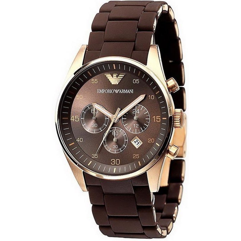  Shop Authentic Emporio Armani Sport Chronograph Brown Dial Brown Stainless Steel Watch For Men - AR5890 - Luxxuri