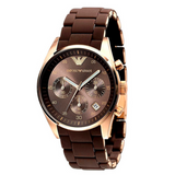  Shop Authentic Emporio Armani Sportivo Chronograph Brown Dial Brown Silicone Strap Watch For Men - AR5891 - Luxxuri