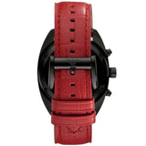  Shop Authentic Emporio Armani Sportivo Chronograph Black Dial Red Leather Strap Watch For Men - AR5918 - Luxxuri