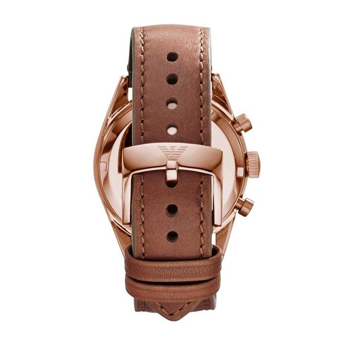  Shop Authentic Emporio Armani Sportivo Chronograph White Dial Brown Leather Strap Watch For Men - AR5996 - Luxxuri