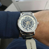  Shop Authentic Emporio Armani Meccanico Automatic Silver Dial Silver Steel Strap Watch for Men - AR60006 - Luxxuri