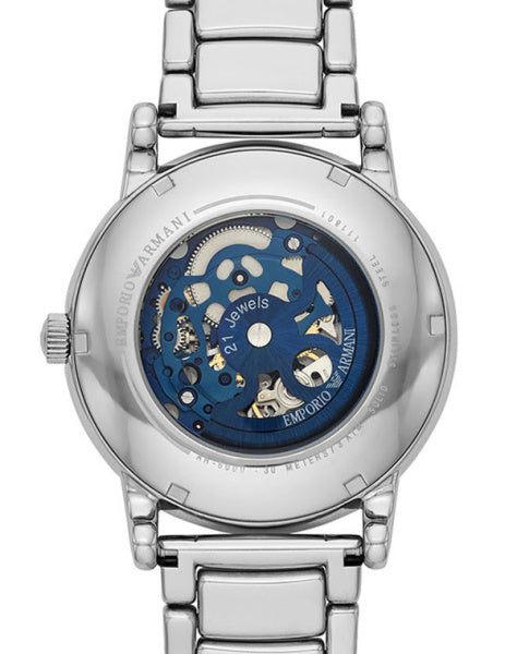  Shop Authentic Emporio Armani Meccanico Automatic Silver Dial Silver Steel Strap Watch for Men - AR60006 - Luxxuri