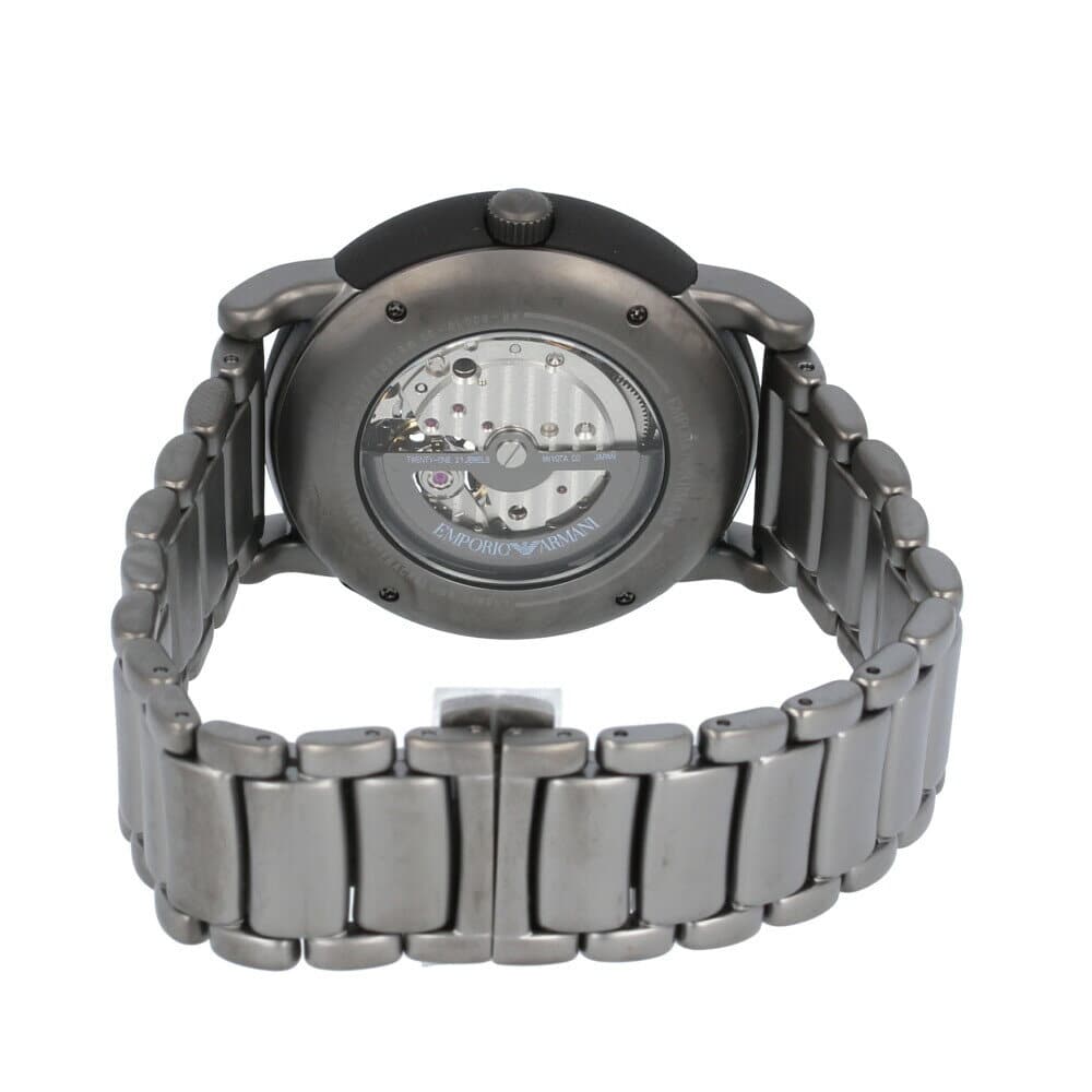  Shop Authentic Emporio Armani Meccanico Automatic Black Dial Black Steel Strap Watch For Men - AR60010 - Luxxuri