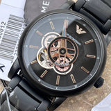  Shop Authentic Emporio Armani Meccanico Automatic Black Dial Black Steel Strap Watch For Men - AR60010 - Luxxuri