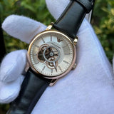 Shop Authentic Emporio Armani Luigi Automatic Silver Dial Black Leather Strap Watch For Men - AR60013 - Luxxuri