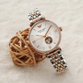 Shop Authentic Emporio Armani Gianni T-Bar Analog White Dial Two Tone Steel Strap Watch For Women - AR60019 - Luxxuri