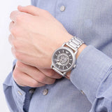  Shop Authentic Emporio Armani Meccanico Automatic Skeleton Black Dial Silver Steel Strap Watch For Men - AR60021 - Luxxuri