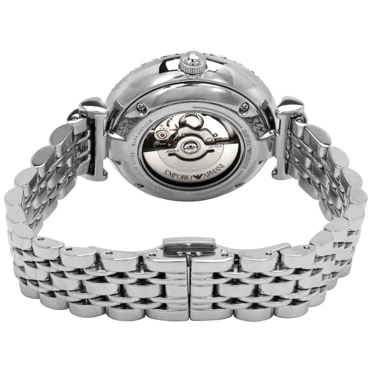  Shop Authentic Emporio Armani Gianni T-Bar Automatic Silver Dial Silver Steel Strap Watch For Women - AR60022 - Luxxuri