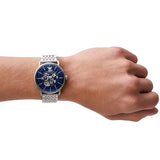  Shop Authentic Emporio Armani Aviator Multifunction Blue Dial Silver Mesh Bracelet Watch For Men - AR60024 - Luxxuri